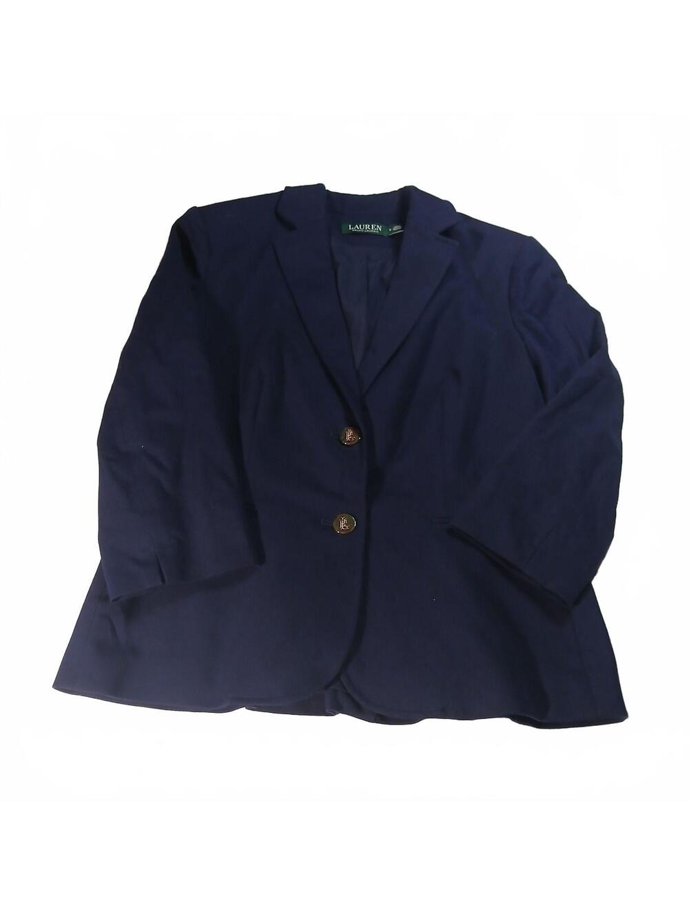Lauren Ralph Lauren Navy Blazer Womens Size 8 Career Preppy Classic Office